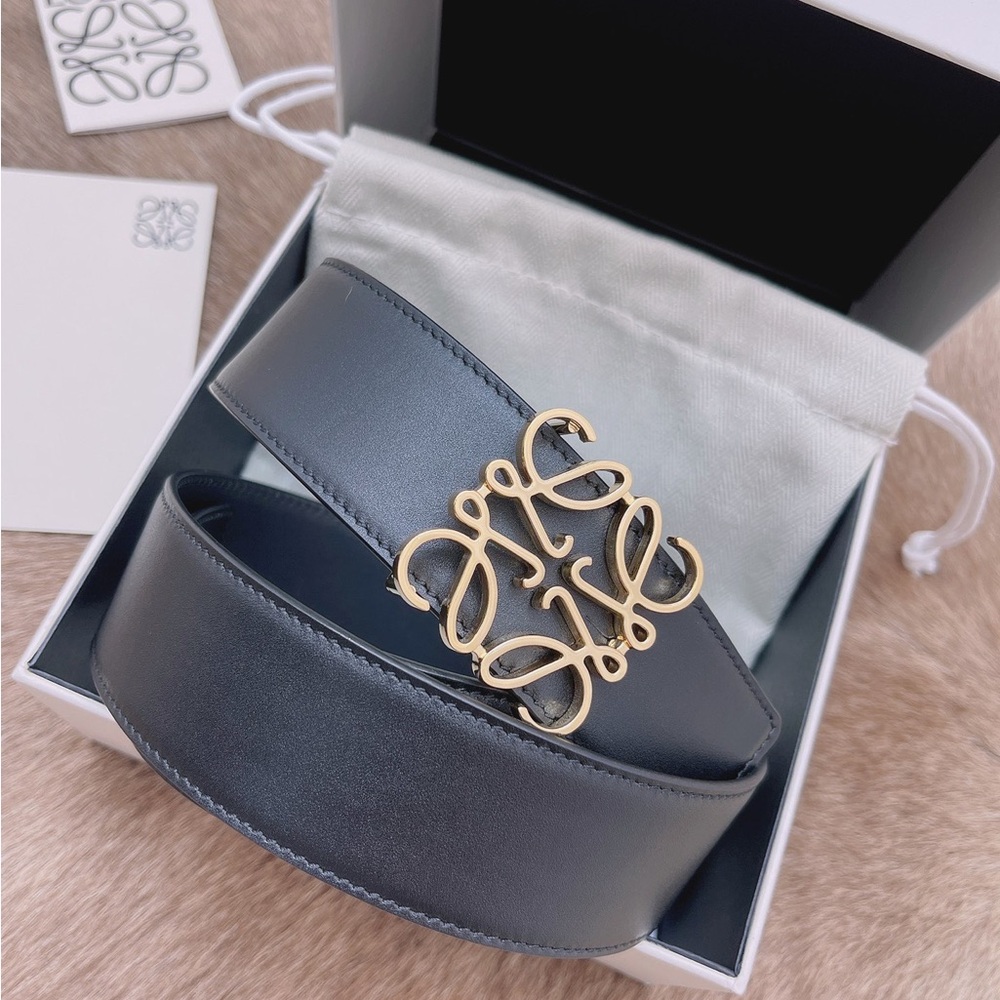 Loewe Black Belt with Gold Buckle
